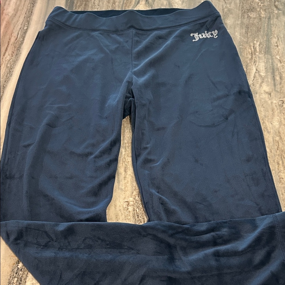 NWOT Juicy Couture Womens Sz S Dark Blue Leggings navy velvet velour
